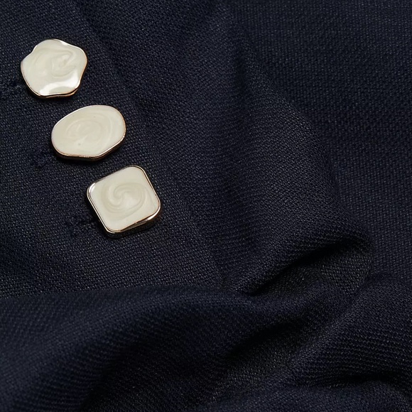 Veronica Beard Delpha Crop Jacket Blazer Navy Blue Linen 4 Designer 304LN1410426 - Picture 7 of 15